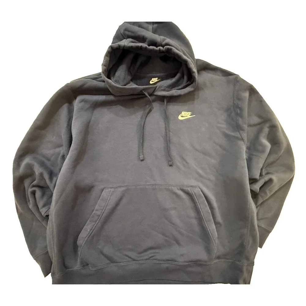 Nike Hoodie Mens 2XL Navy Swoosh Pullover‎ Streetwear Athleisure Y2K